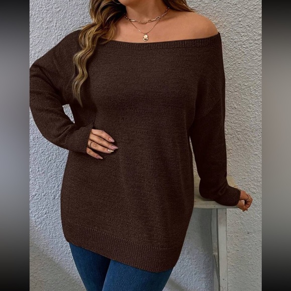 Plus size off shoulder sweater top - Picture 16 of 16